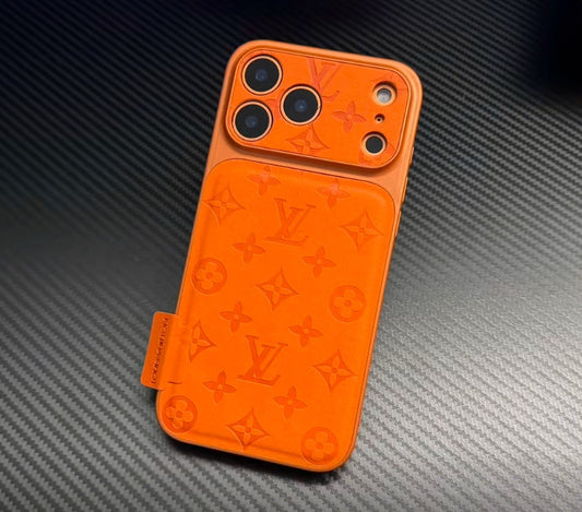 Funda de lujo para iPhone de cuero con estampado en relieve