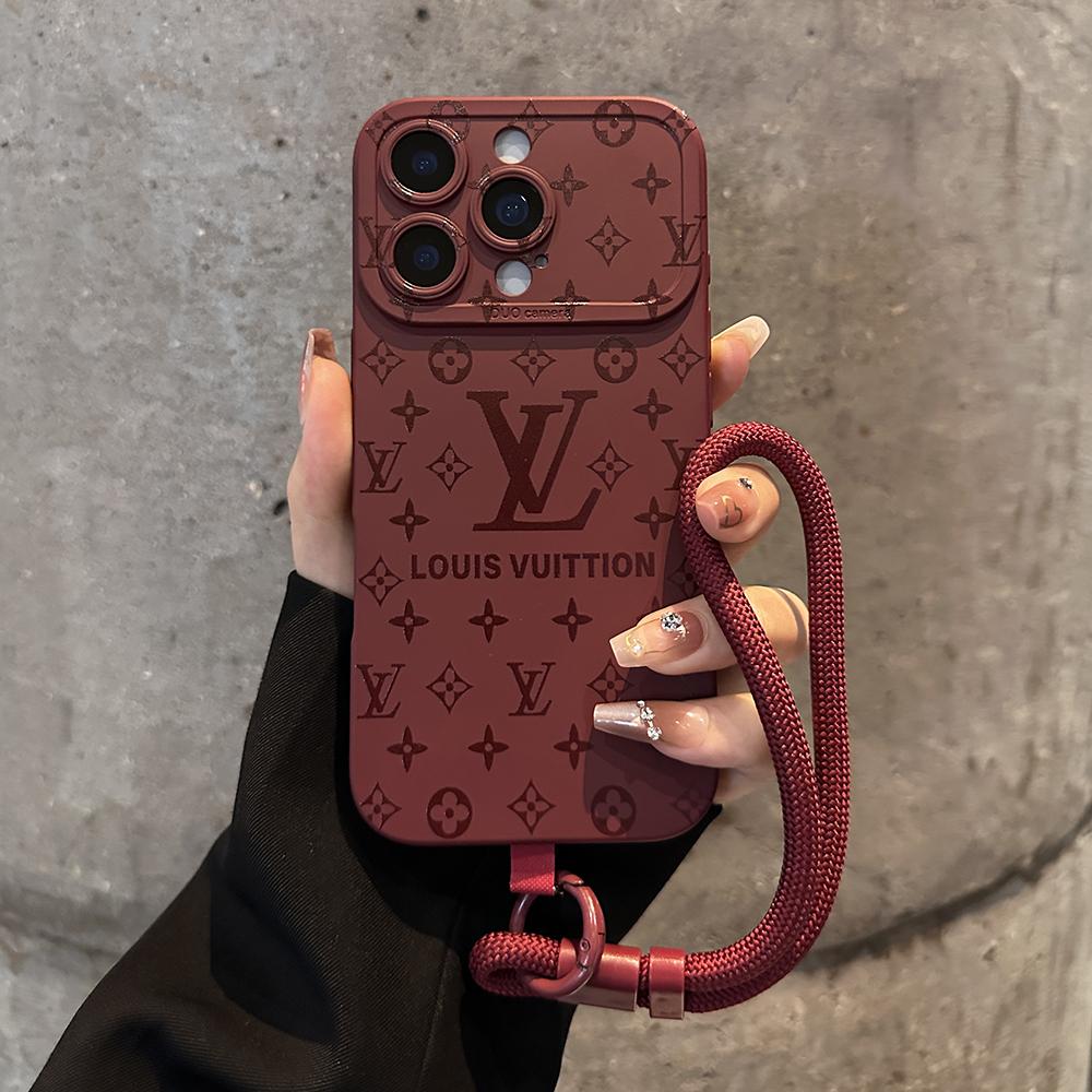 Ylellinen kohokuvioitu iPhone-kotelo irrotettavalla rannehihnalla