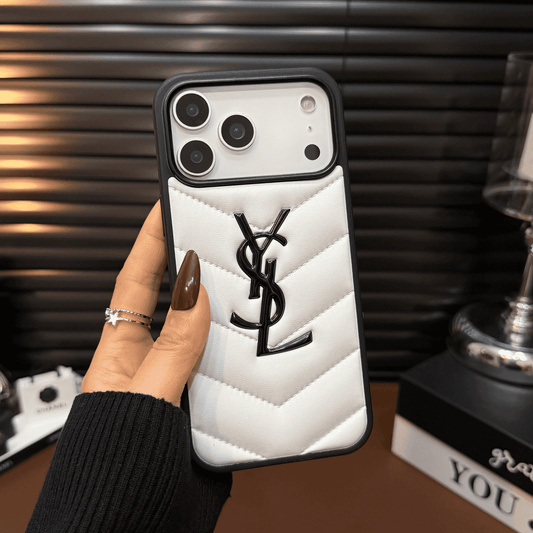 Étui pour iPhone en cuir matelassé de luxe — Housse de protection fine et résistante aux chocs