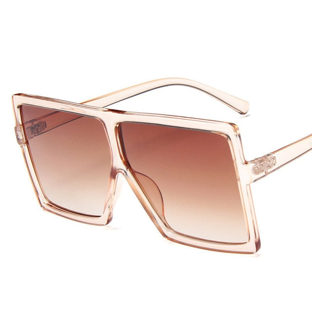 Gafas de sol de plástico de gran tamaño para mujer, gafas de sol cuadradas de marca de diseñador con montura grande para mujer, gafas de sol UV400, gafas masculinas