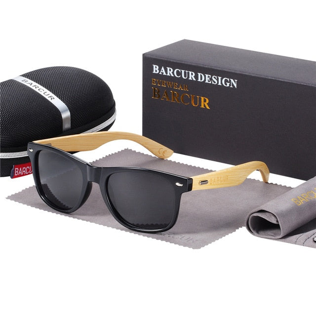 BARCUR gafas de sol polarizadas de bambú, gafas de sol de madera para hombre, gafas de sol de madera originales de marca para mujer, gafas de sol masculinas