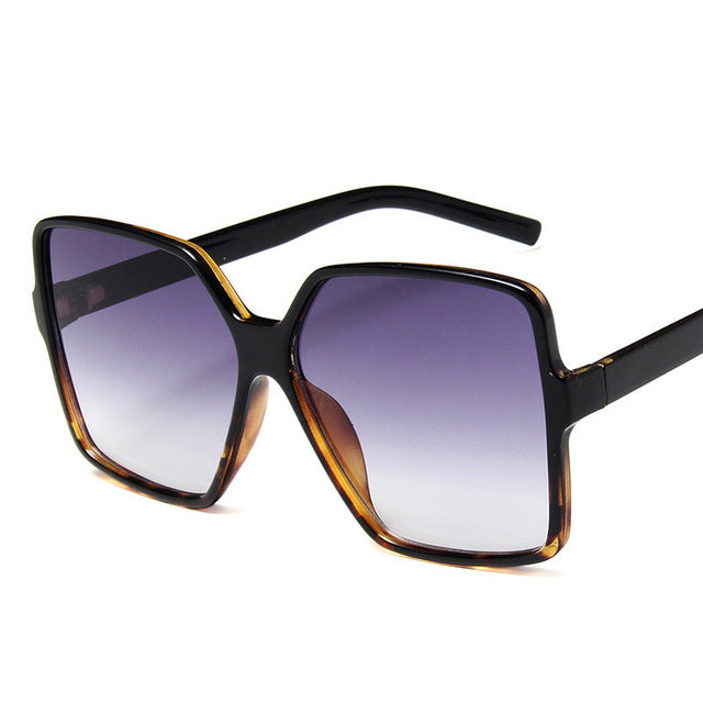 Higody moda mujer gafas de sol de gran tamaño gradiente plástico marca diseñador mujer gafas de sol UV400 lentes de sol mujer
