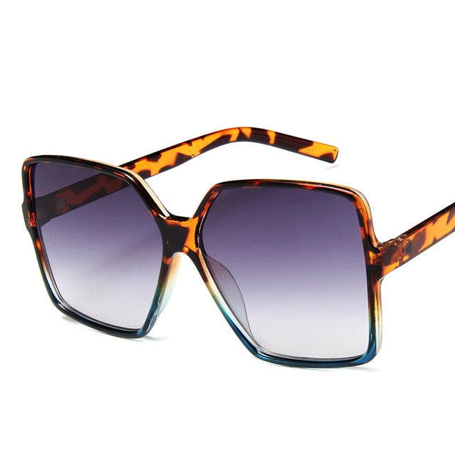 Higody moda mujer gafas de sol de gran tamaño gradiente plástico marca diseñador mujer gafas de sol UV400 lentes de sol mujer