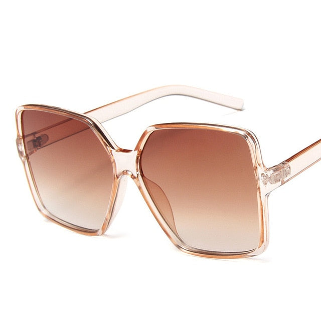 Higody moda mujer gafas de sol de gran tamaño gradiente plástico marca diseñador mujer gafas de sol UV400 lentes de sol mujer
