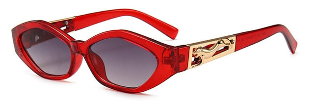 SHAUNA Diamond Sharp Fashion Metal Jumping Cheetah Decoración Moda Mujeres Pequeñas Gafas De Sol De Ojo De Gato