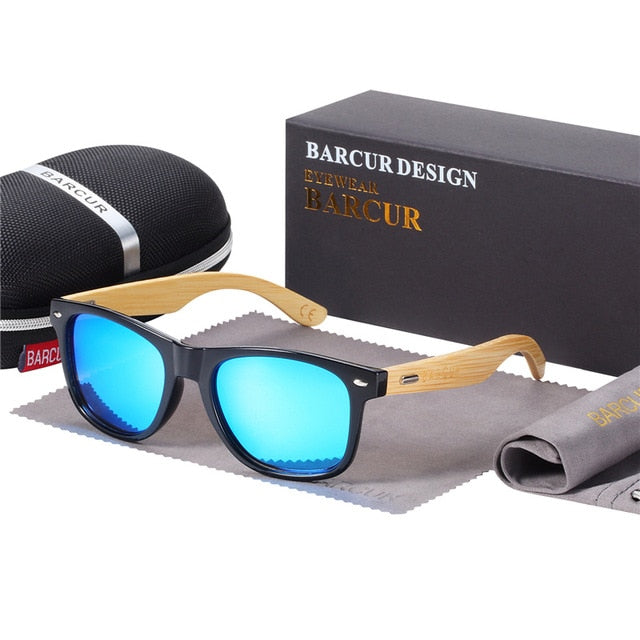 BARCUR gafas de sol polarizadas de bambú, gafas de sol de madera para hombre, gafas de sol de madera originales de marca para mujer, gafas de sol masculinas