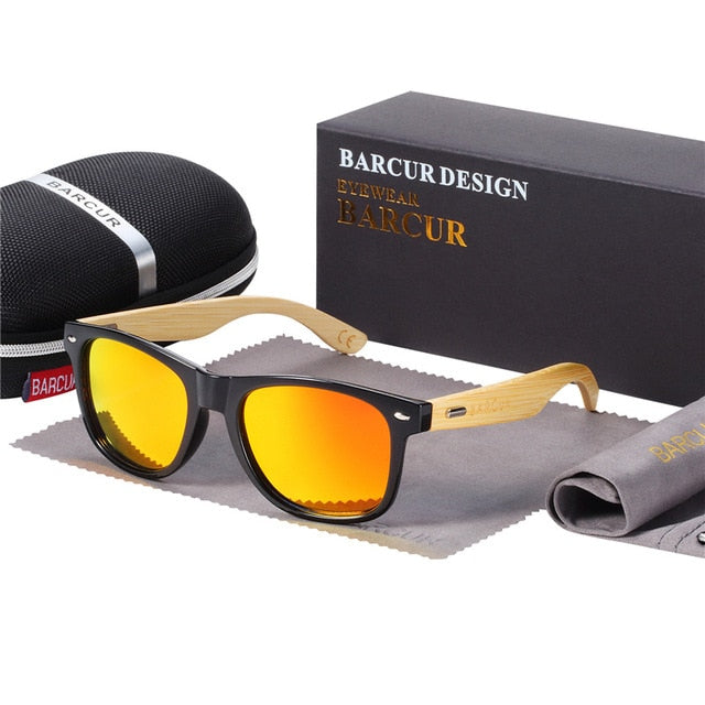 BARCUR gafas de sol polarizadas de bambú, gafas de sol de madera para hombre, gafas de sol de madera originales de marca para mujer, gafas de sol masculinas