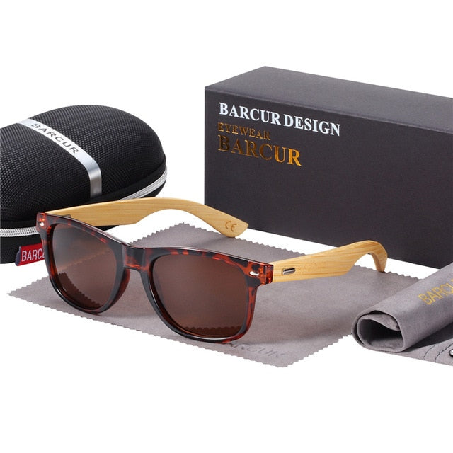 BARCUR gafas de sol polarizadas de bambú, gafas de sol de madera para hombre, gafas de sol de madera originales de marca para mujer, gafas de sol masculinas