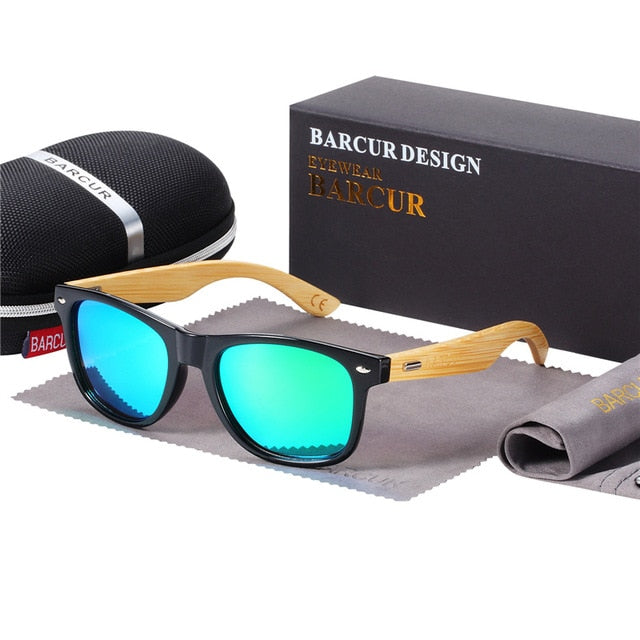 BARCUR gafas de sol polarizadas de bambú, gafas de sol de madera para hombre, gafas de sol de madera originales de marca para mujer, gafas de sol masculinas