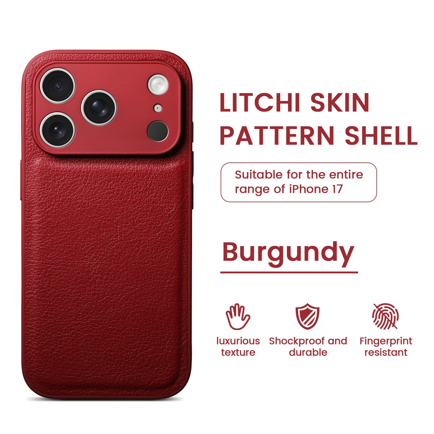 Premium Litchi Skin Pattern -nahkakotelo iPhonelle