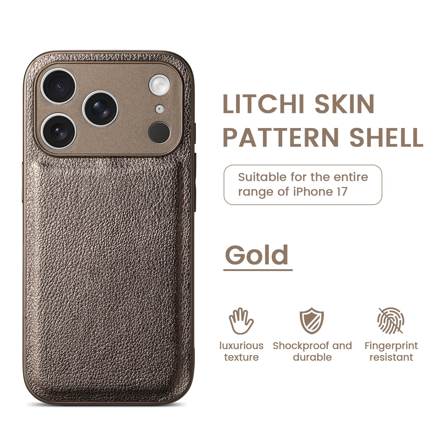 Premium Litchi Skin Pattern -nahkakotelo iPhonelle