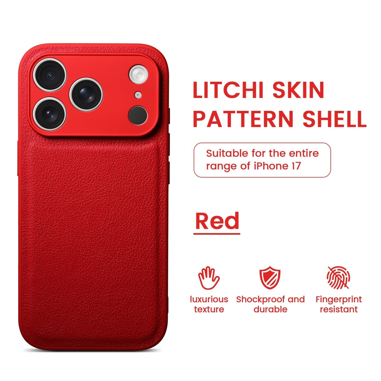 Premium Litchi Skin Pattern -nahkakotelo iPhonelle