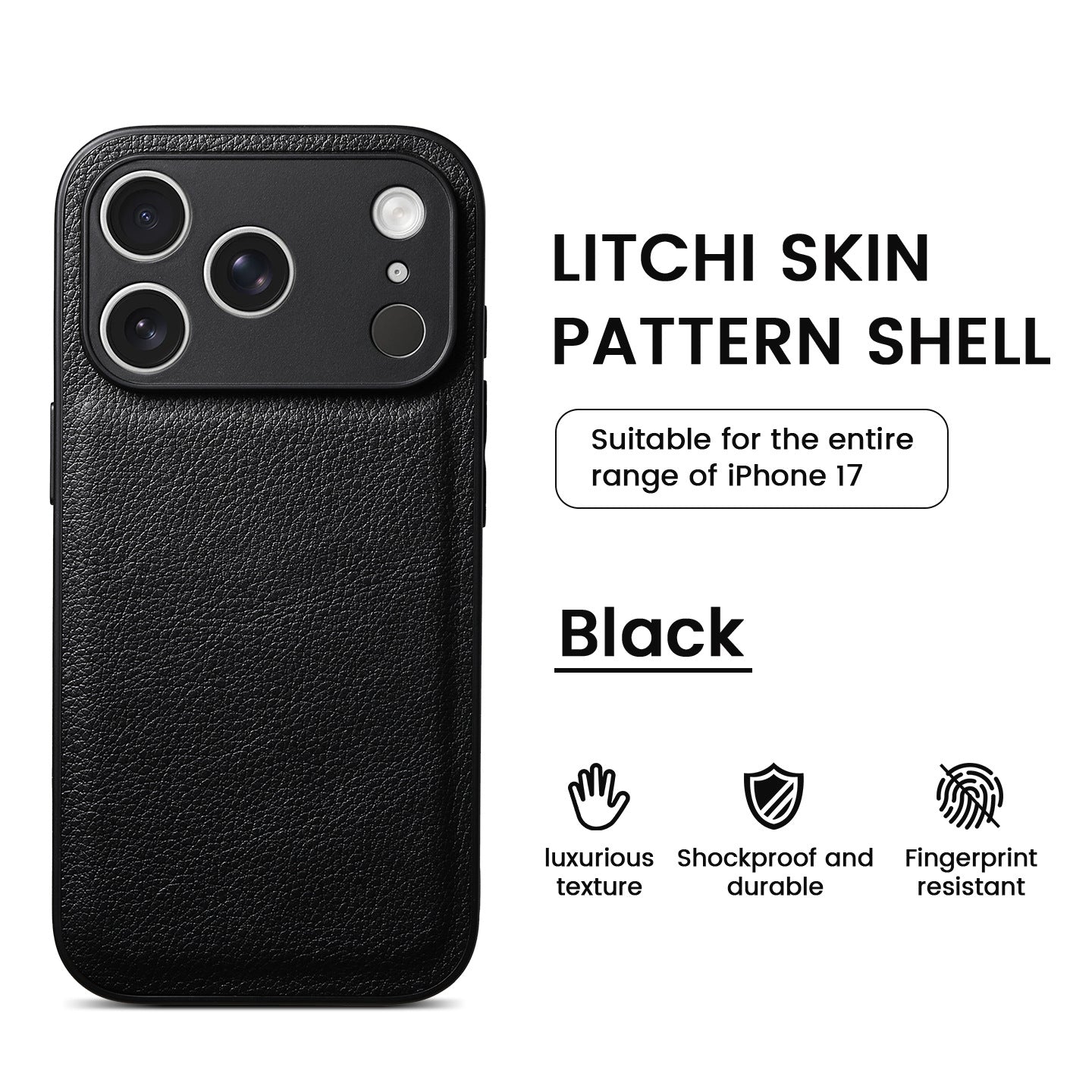 Premium Litchi Skin Pattern -nahkakotelo iPhonelle