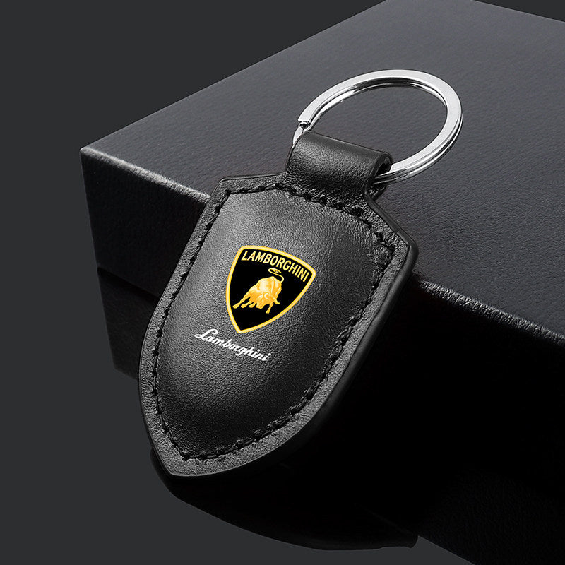 Breloc din piele naturală cu emblema emblemei Lamborghini
