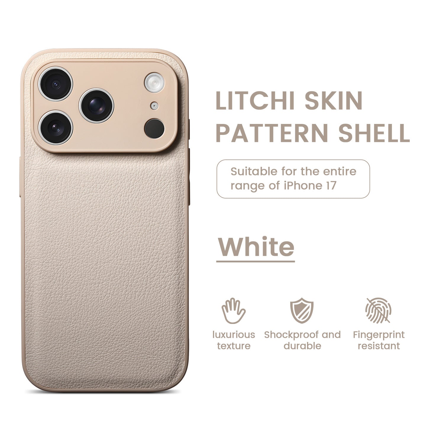 Premium Litchi Skin Pattern -nahkakotelo iPhonelle