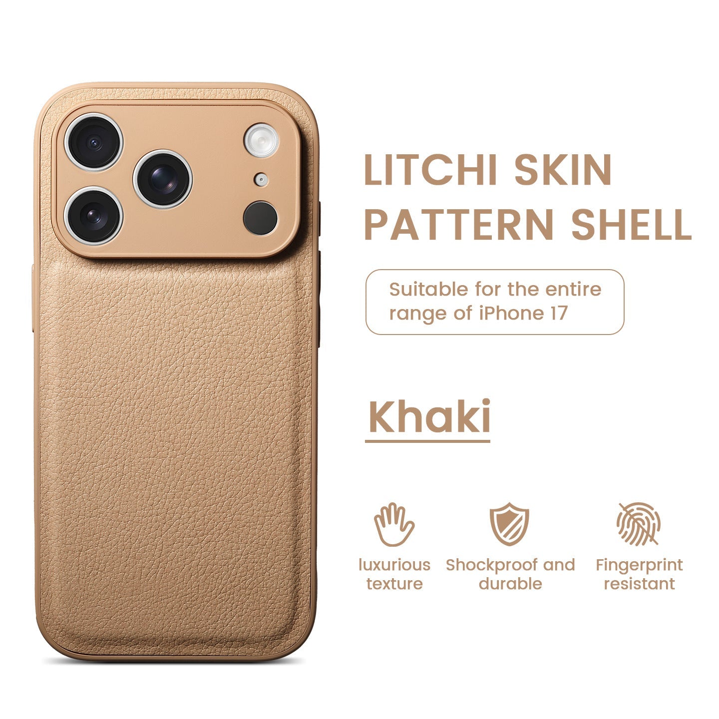 Premium Litchi Skin Pattern -nahkakotelo iPhonelle
