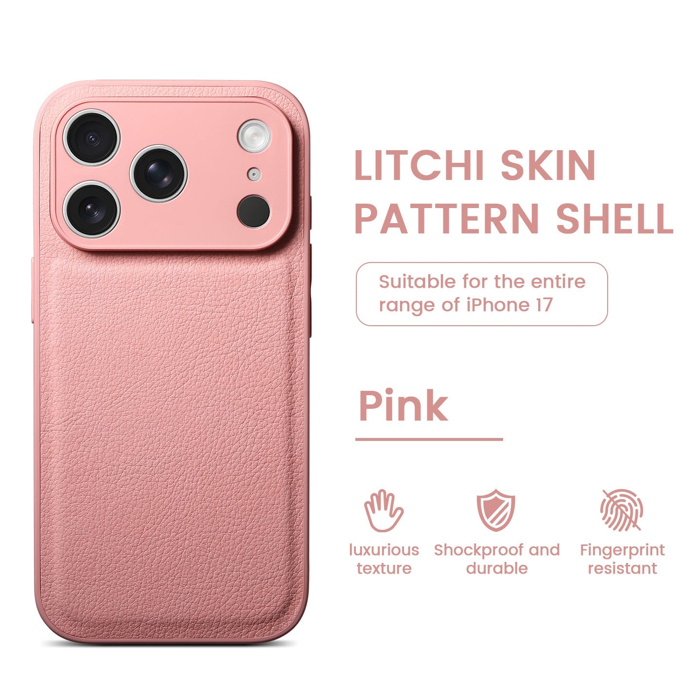 Premium Litchi Skin Pattern -nahkakotelo iPhonelle