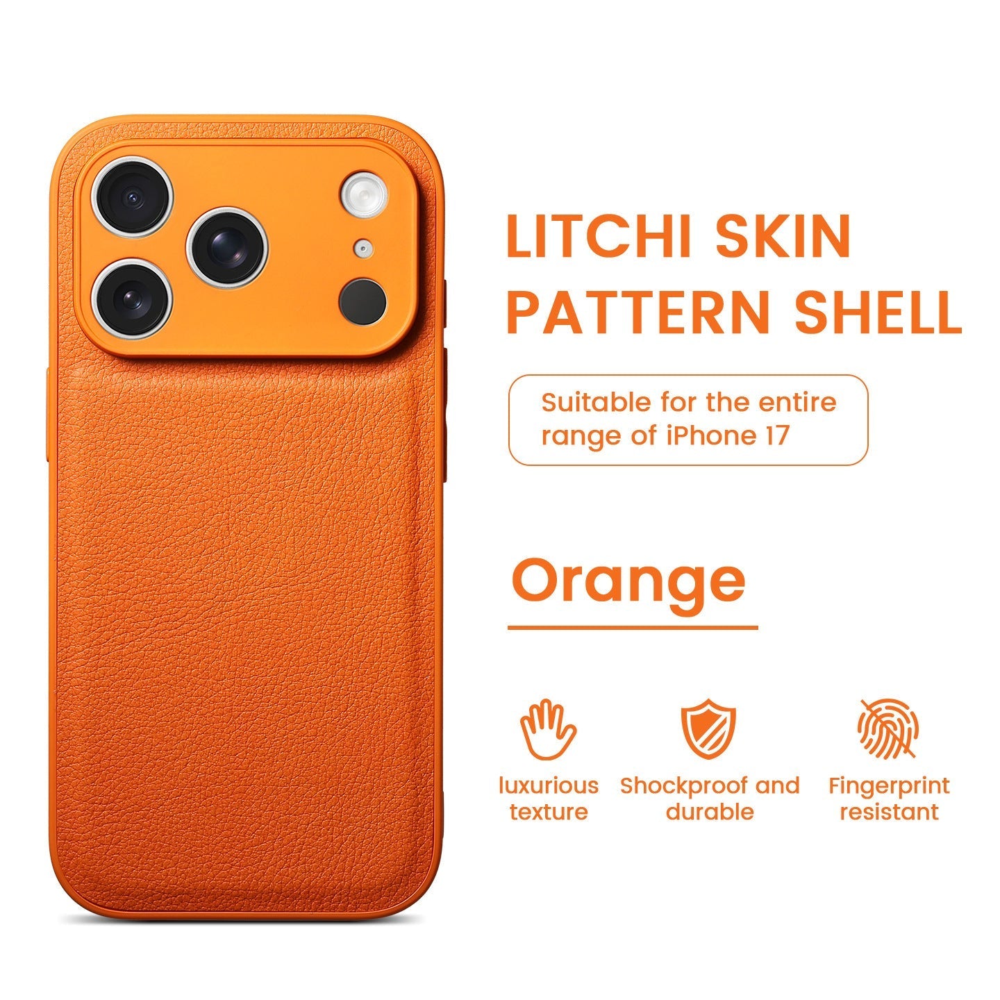 Premium Litchi Skin Pattern -nahkakotelo iPhonelle