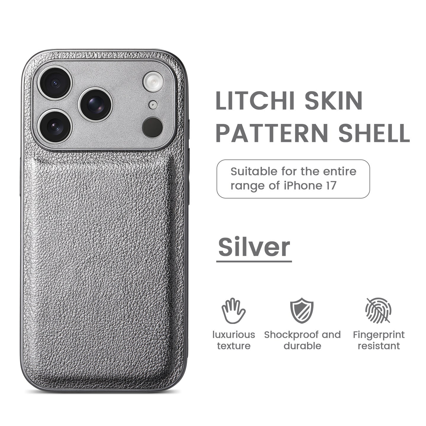 Premium Litchi Skin Pattern -nahkakotelo iPhonelle