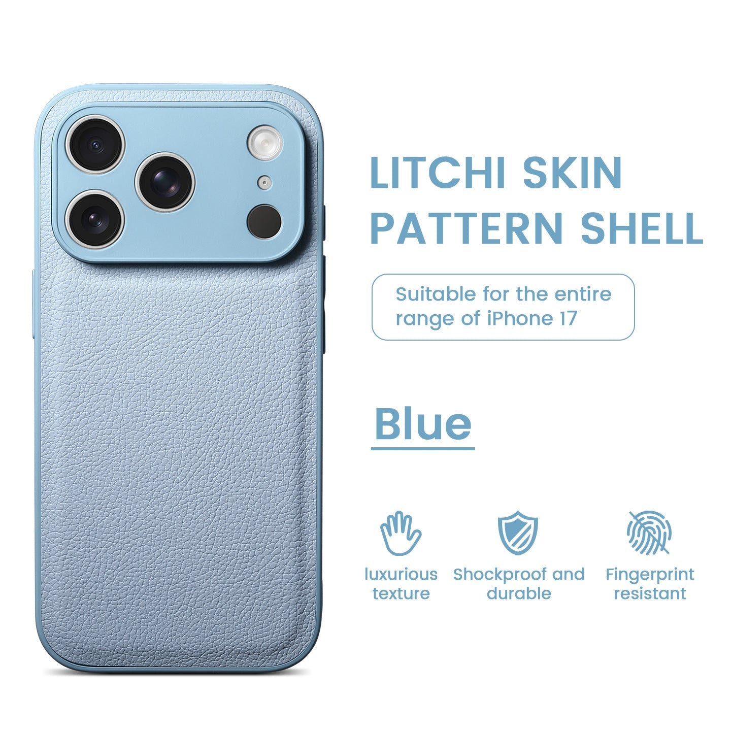 Premium Litchi Skin Pattern -nahkakotelo iPhonelle