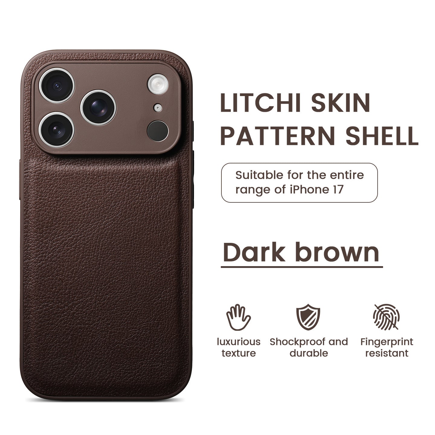 Premium Litchi Skin Pattern -nahkakotelo iPhonelle
