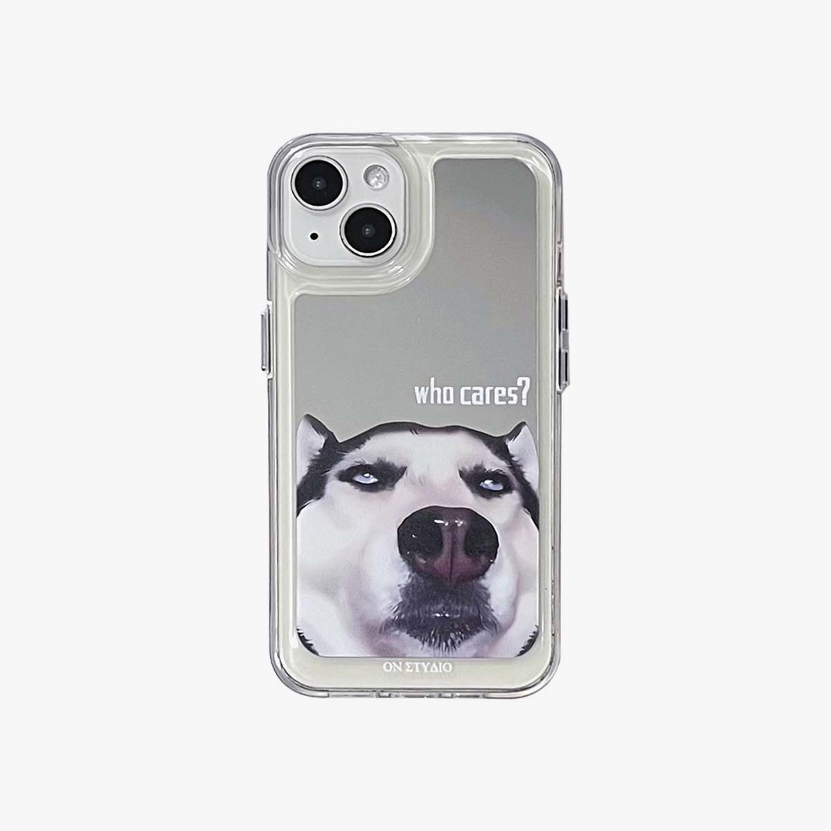 Capa para iPhone espelhada | Casal de gatos & Cães que se importam (compre 2 e ganhe 50% de desconto em um)