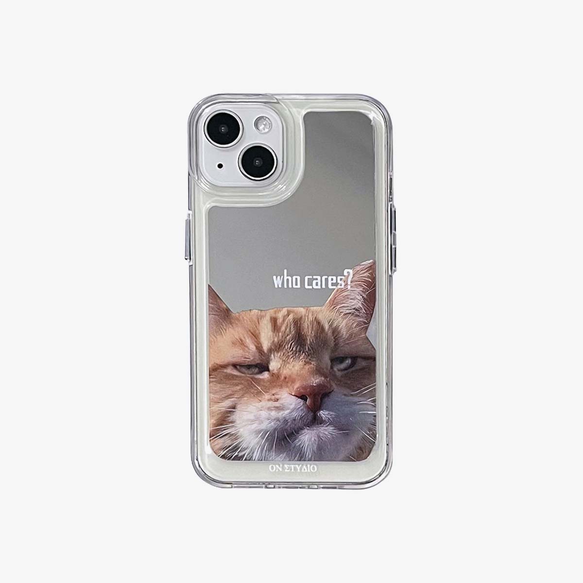 Capa para iPhone espelhada | Casal de gatos & Cães que se importam (compre 2 e ganhe 50% de desconto em um)