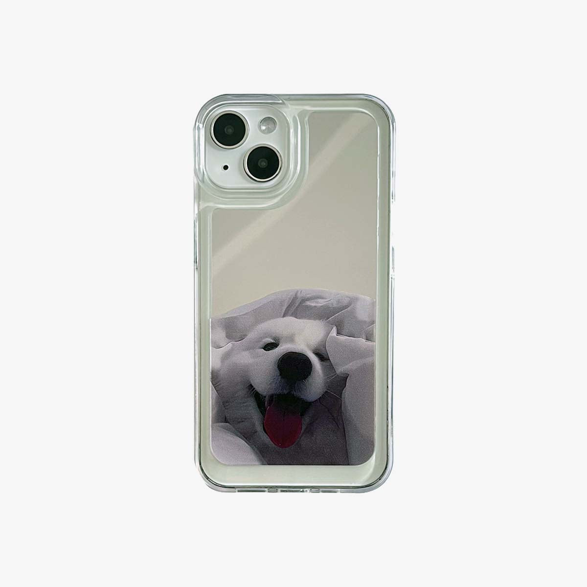 Zrcadlové pouzdro na iPhone | Pár samojedů (kupte 2 a získejte 50% slevu na jeden)