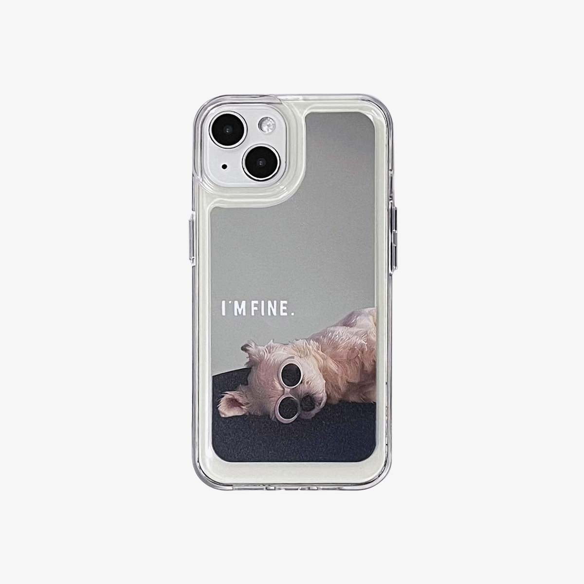 Funda espejo iPhone | Pareja de perros, estoy bien (compre 2 y obtenga un 50 % de descuento en uno)